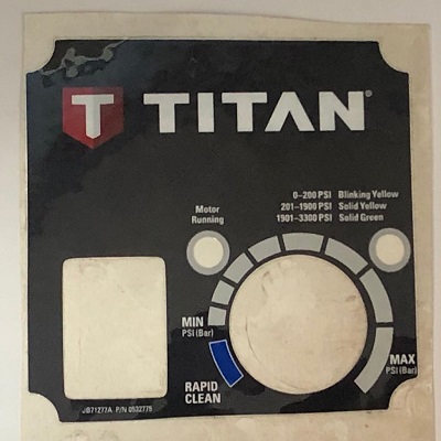 Titan 0532775 Control Panel Label
